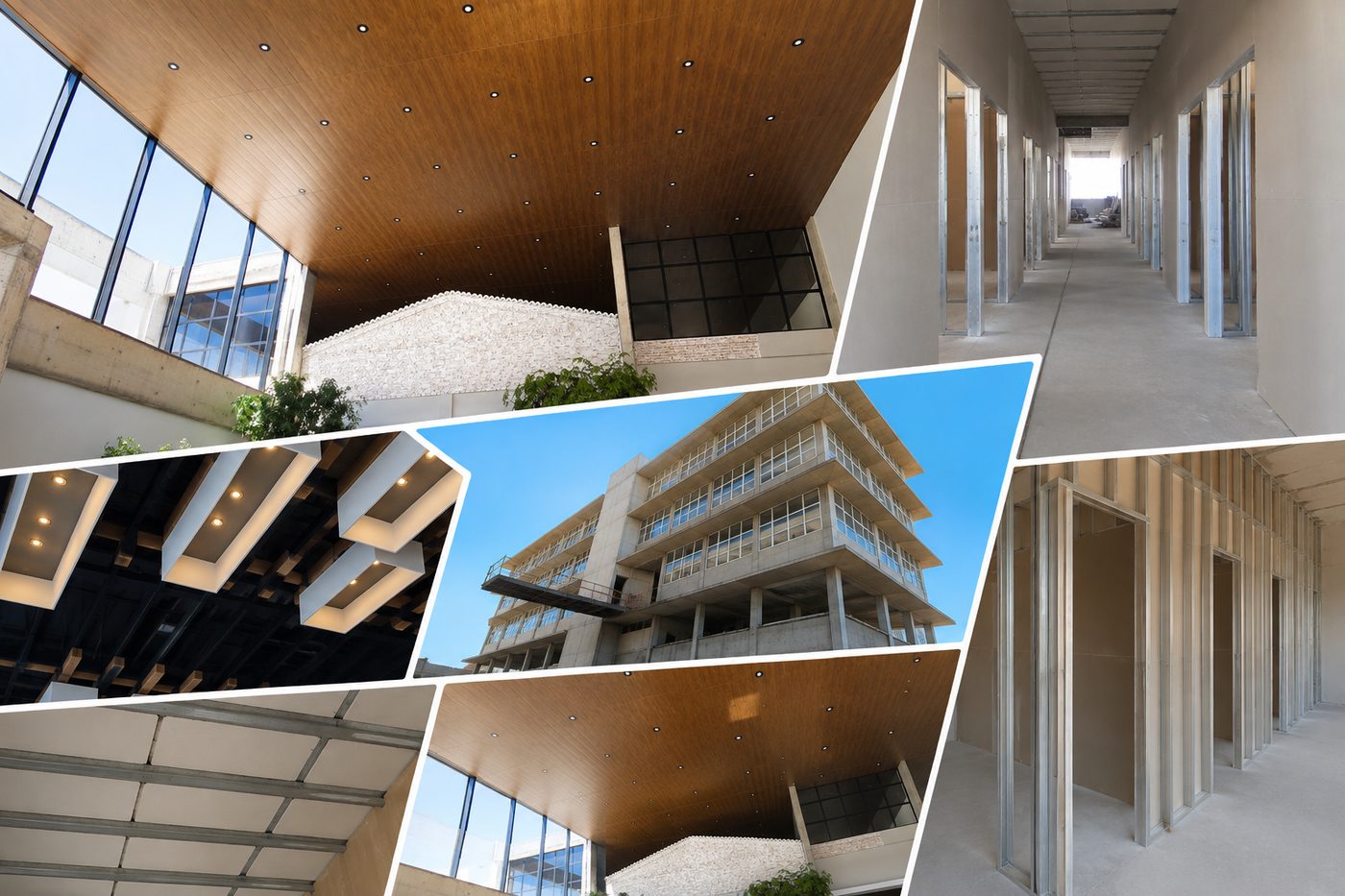 Obras executadas pela Maretti — forros, divisórias e estruturas em drywall e steelframe